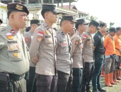 Polres Meranti Terjun Lakukan Gotong Royong Sinergitas Penanggulangan Bencana.