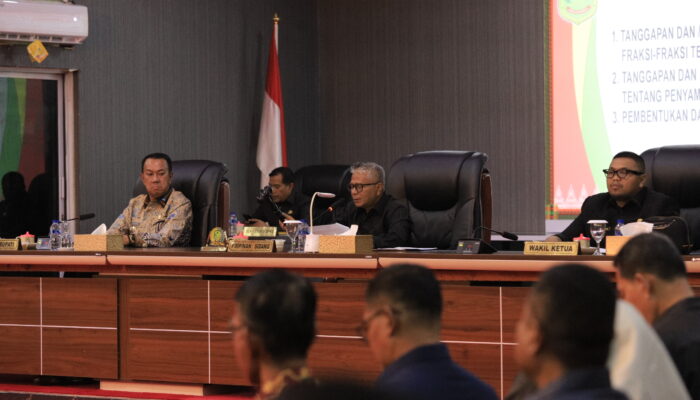 Paripurna DPRD Kepulauan Meranti : Jawaban Ranperda Pemda dan Penetapan Pansus Disahkan Aklamasi
