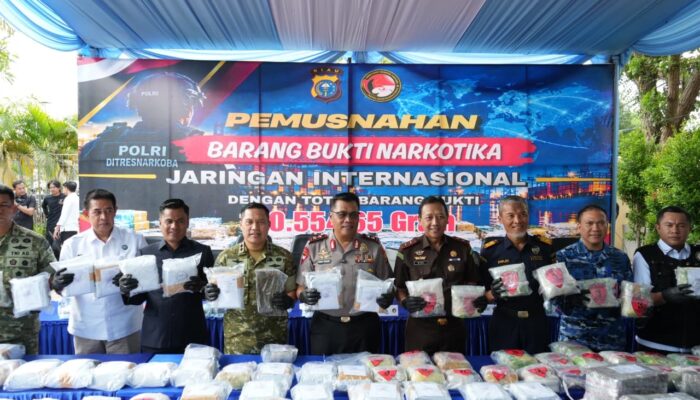Polda Riau Musnahkan 100,55 Kg Narkotika, 467 Ribu Jiwa Diperkirakan Terselamatkan